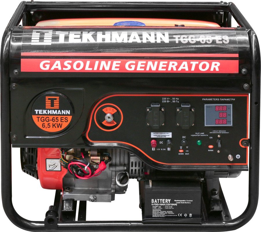 Генератор бензиновий TEKHMANN 1 фаза (220В), 6кВт, (TGG-65 ES)